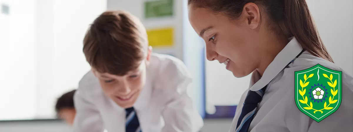 two students smiling