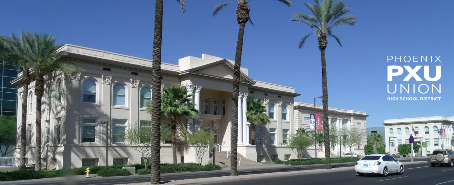 photo of the outside of an offical school district building