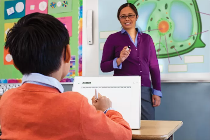 Student using Wireless pen tablet