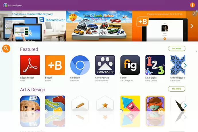 an example of Classroom Apps content on Mimio Market