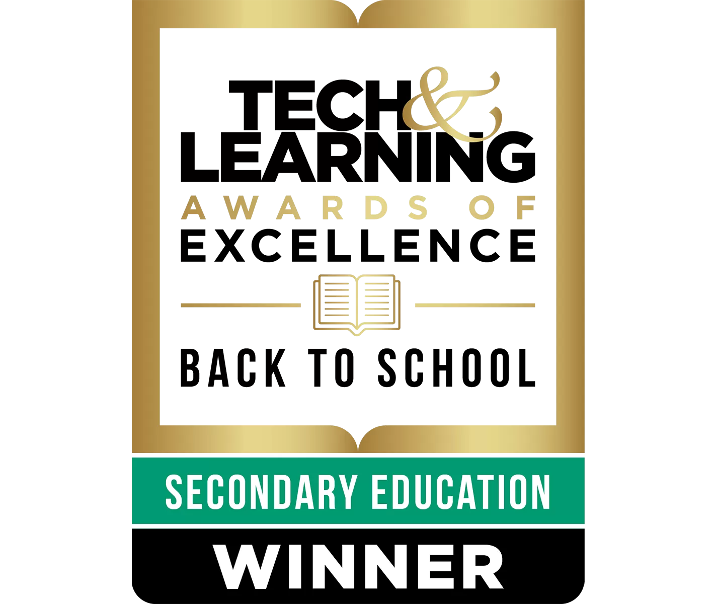 Teach & learning awards of excellence back to school secondary education winner badge