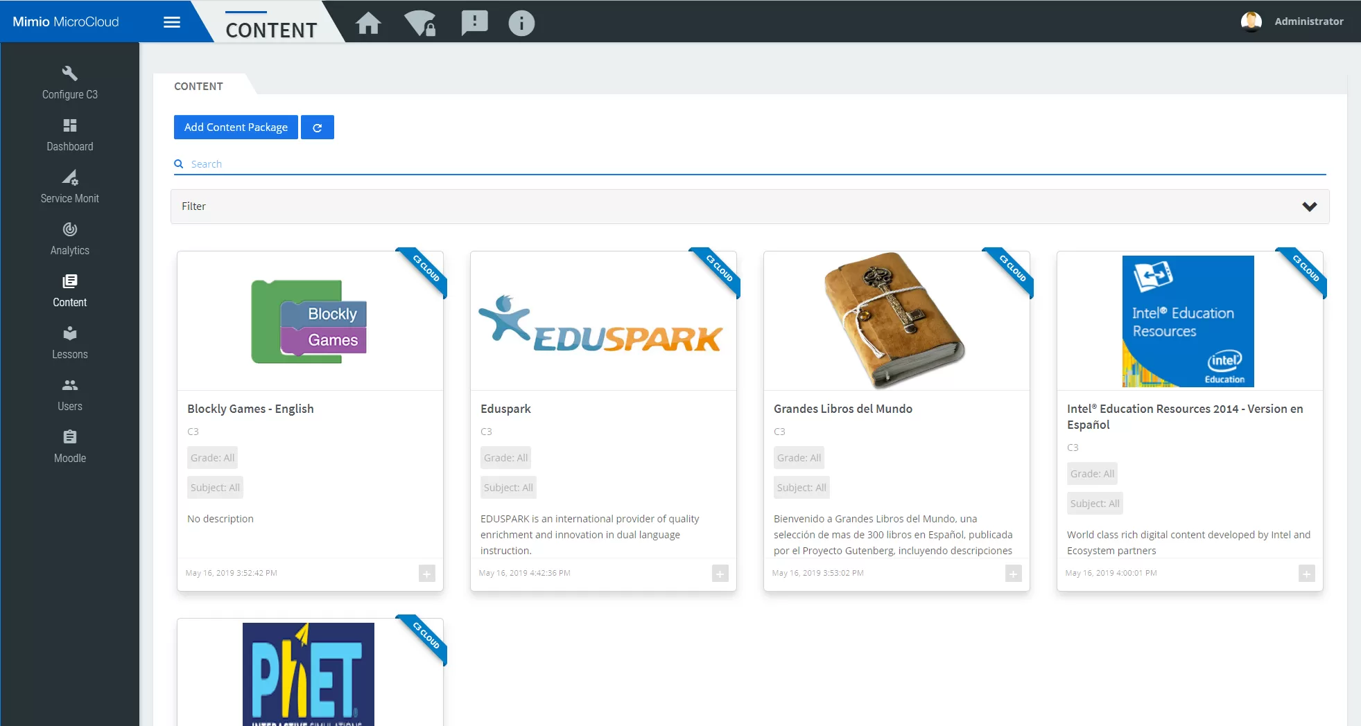 LearningGuide page on Mimio MicroCloud