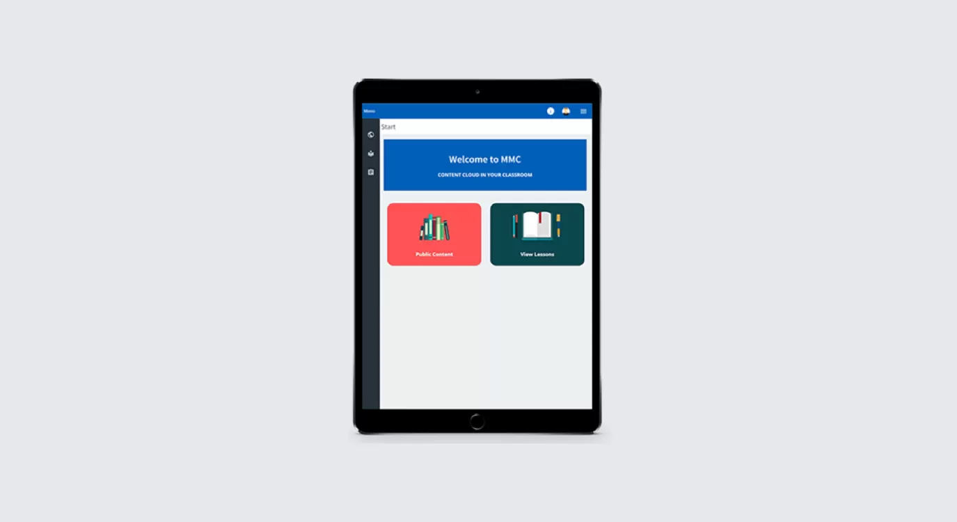 Mimio MicroCloud home screen on a tablet