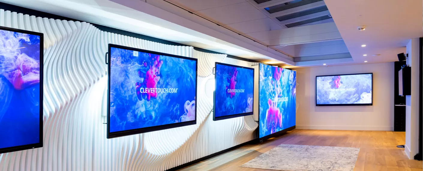 Clevertouch showroom displaying the range of screens