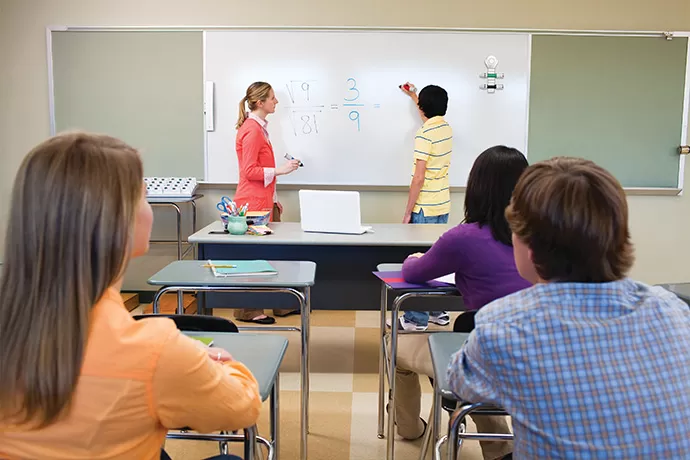 student using MimioCapture ink recorder in class