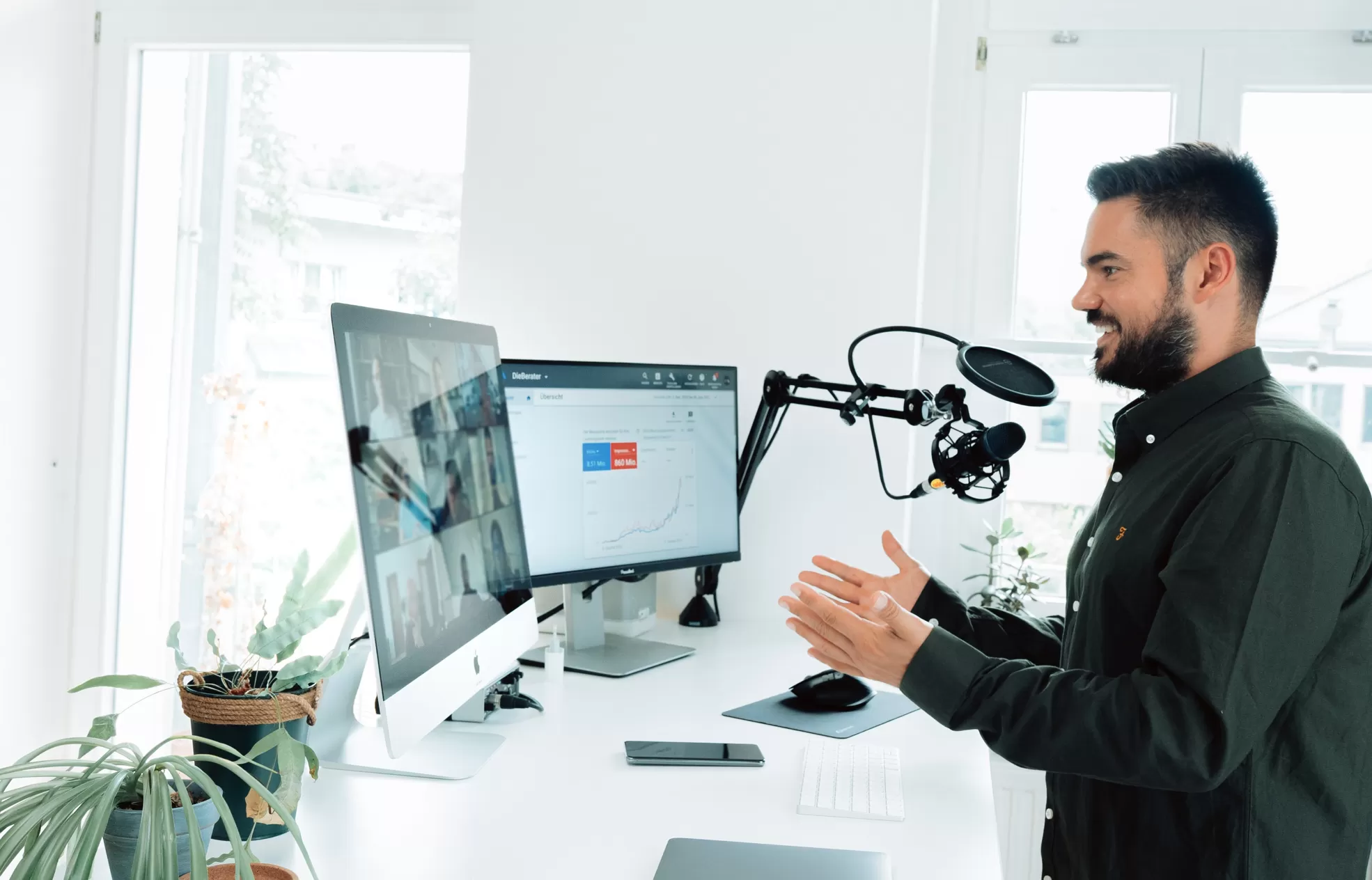 person on a zoom call on a desktop