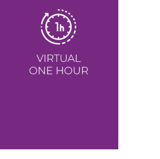 virtual one hour' icon purple