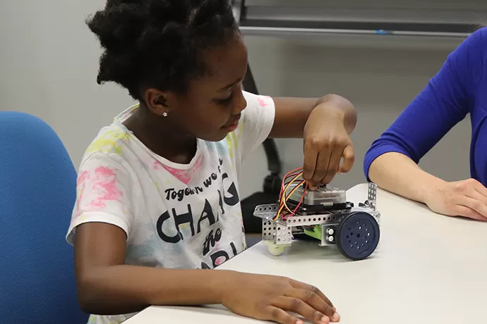 student making a robot