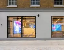Clevertouch gallery from street view. Digital signage viewable from the windows