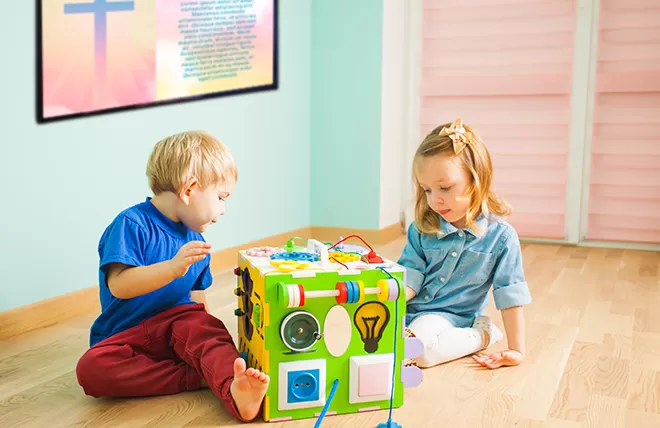 children playing with a toy