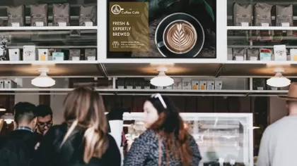 Cm series displaying a rewards system at a coffee shop