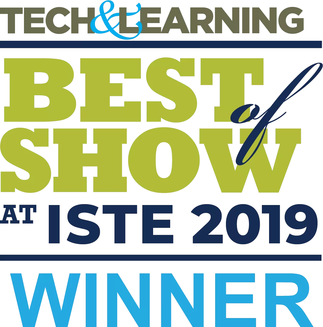 tech and learning best of show at ISTE 2019 Winner! (white and grey)