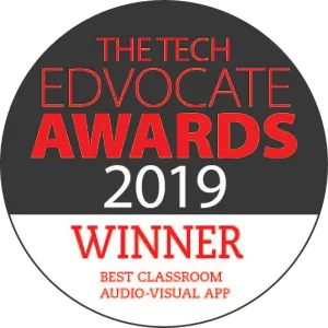 The tech edvocate awards 2019 winner best classroom audio-visual app badge